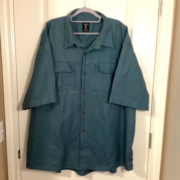 Redhead Men's Short-Sleeve Button Down Cotton Shirt Size 3X Pockets Casual - Picture 1 of 7